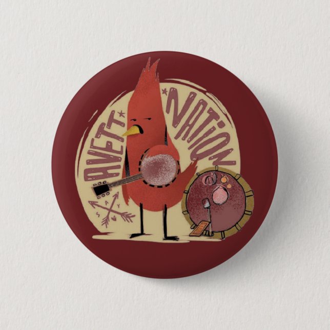 Badge Rond 5 Cm Nation d'Avett - bouton cardinal (Devant)