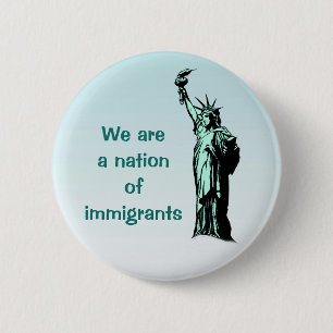Badge Rond 5 Cm Nation de bouton de bleu d'immigrés