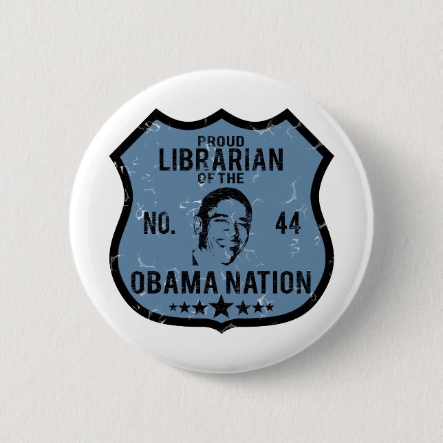 Badge Rond 5 Cm Nation d'Obama de bibliothécaire (Devant)