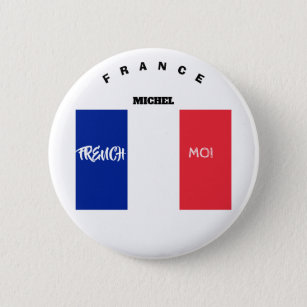 Badge Rond 5 Cm National France Flag with monogram 