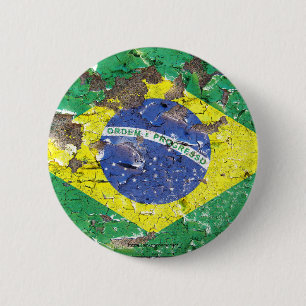 Badge Rond 5 Cm Nations™ affligé - le Brésil (bouton)
