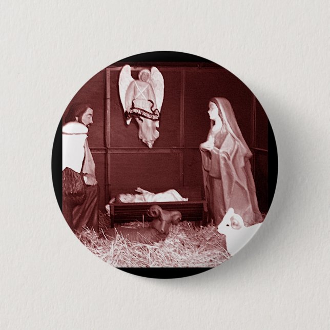 Badge Rond 5 Cm Nativité de Noël (Devant)