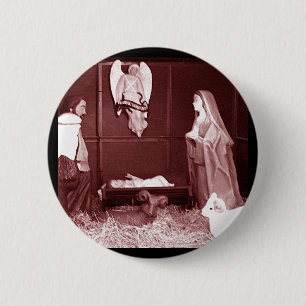 Badge Rond 5 Cm Nativité de Noël