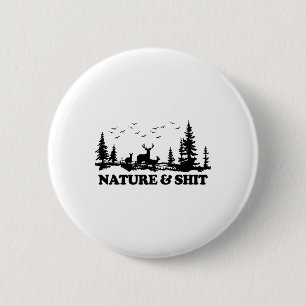 Badge Rond 5 Cm Nature et cabane de lac de camping drôle de randon