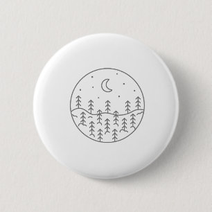 Badge Rond 5 Cm Nature Forêt Camping Randonnée Campeur Randonneur