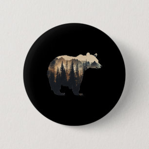 Badge Rond 5 Cm Nature Forêt Montagnes Arbres Faune Hommes Femmes