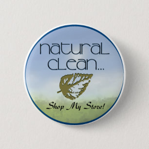 Badge Rond 5 Cm Naturel nettoyez