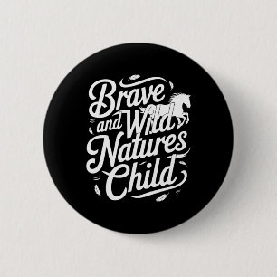 Badge Rond 5 Cm Natures Braves Et Sauvages Enfants Équestres &