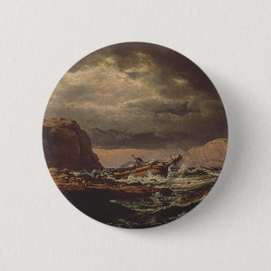 Badge Rond 5 Cm Naufrage sur la côte norvégienne par Johan Dahl