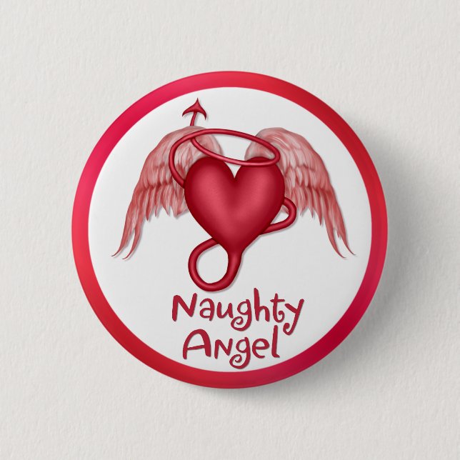 Badge Rond 5 Cm Naughty Angel (Devant)