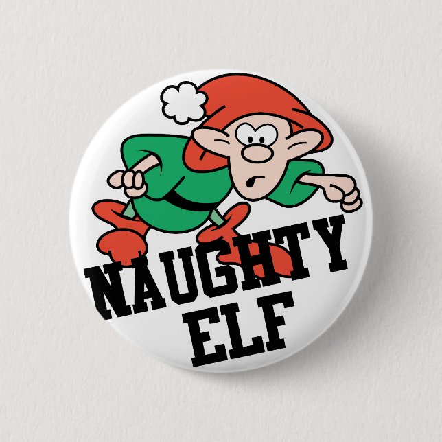 Badge Rond 5 Cm Naughty Christmas Elf (Devant)