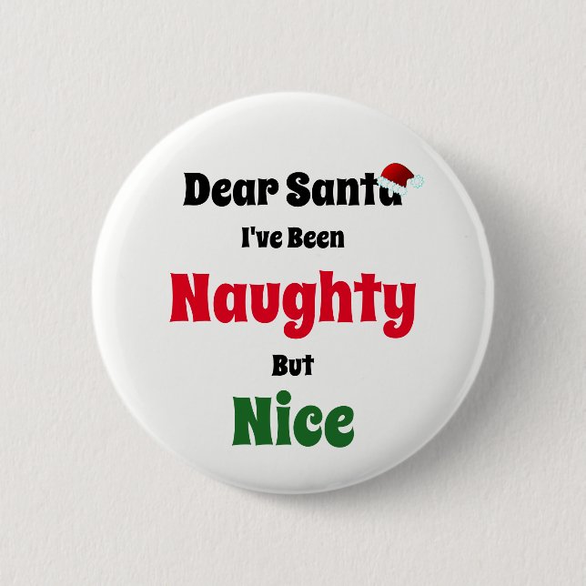 Badge Rond 5 Cm Naughty, mais joli Noël (Devant)