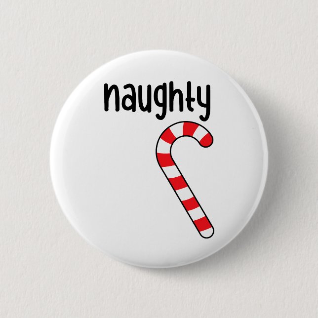 Badge Rond 5 Cm Naughty Nice Matching Couples Pajamas de Noël (Devant)