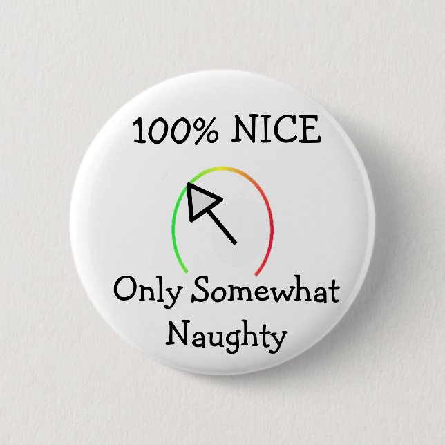Badge Rond 5 Cm Naughty Ou Nice (Devant)