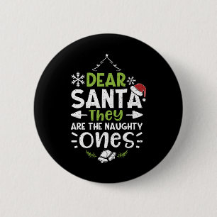 Badge Rond 5 Cm Naughty Ou Nice Cher Père Noël Ils Sont Naughty -