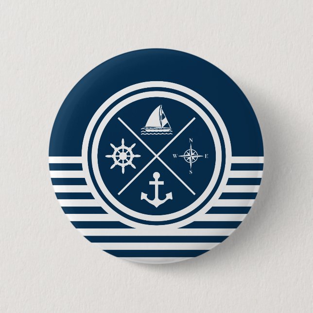 Badge Rond 5 Cm Nautical themed design (Devant)