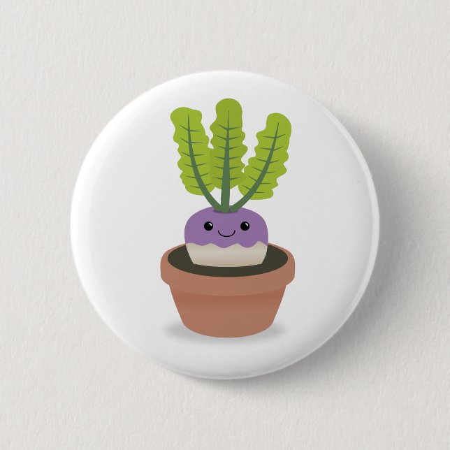 Badge Rond 5 Cm Navet pourpre de prince (Devant)