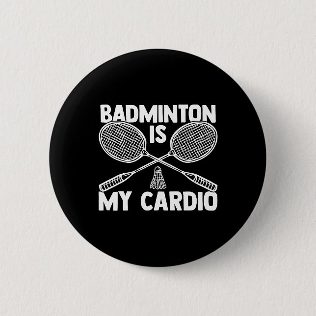 Badge Rond 5 Cm Navette Badminton Player 0 (Devant)