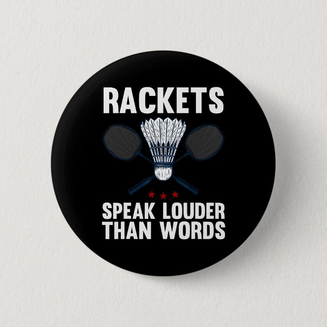Badge Rond 5 Cm Navette Badminton Player 4 (Devant)