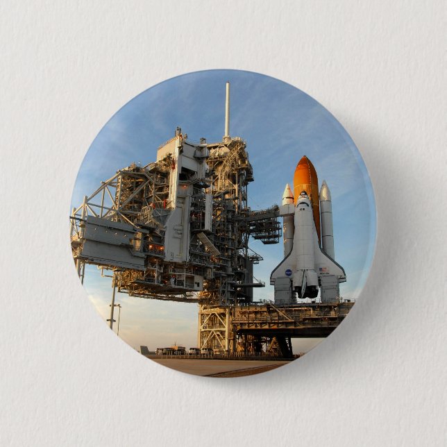 Badge Rond 5 Cm Navette spatiale l'Atlantide (STS-122) - (Devant)