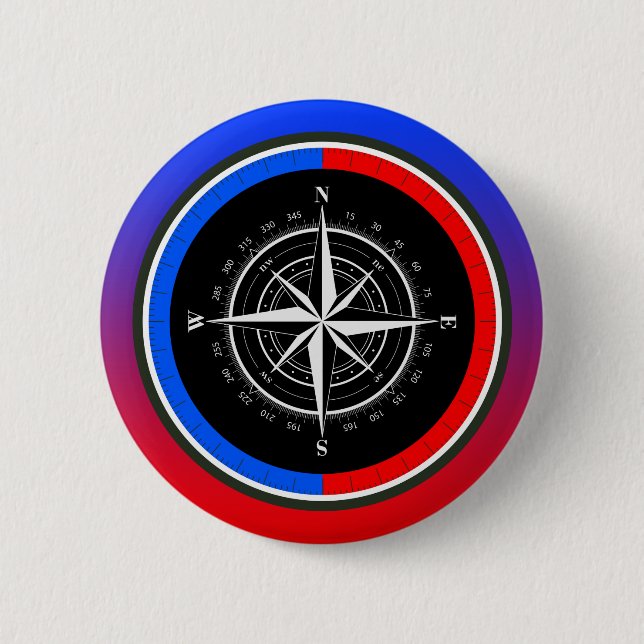 Badge Rond 5 Cm Navigation à la boussole (Devant)