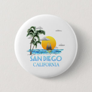 Badge Rond 5 Cm Navigation de San Diego la Californie