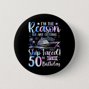 Badge Rond 5 Cm Navire face à l'anniversaire 50e anniversaire bate