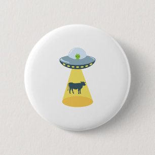 Badge Rond 5 Cm Navire spatial et vache