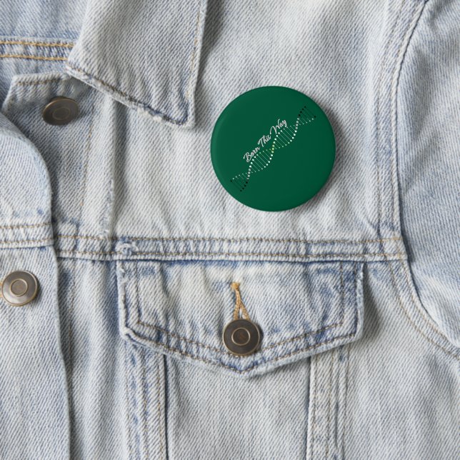 Badge Rond 5 Cm Né ainsi - Fierté Agender ADN  (En situation)