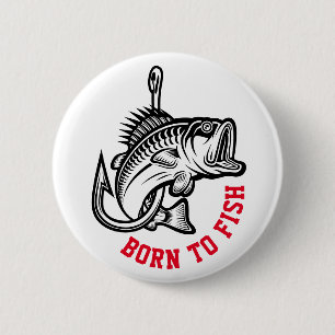 Badge Rond 5 Cm Né au poisson
