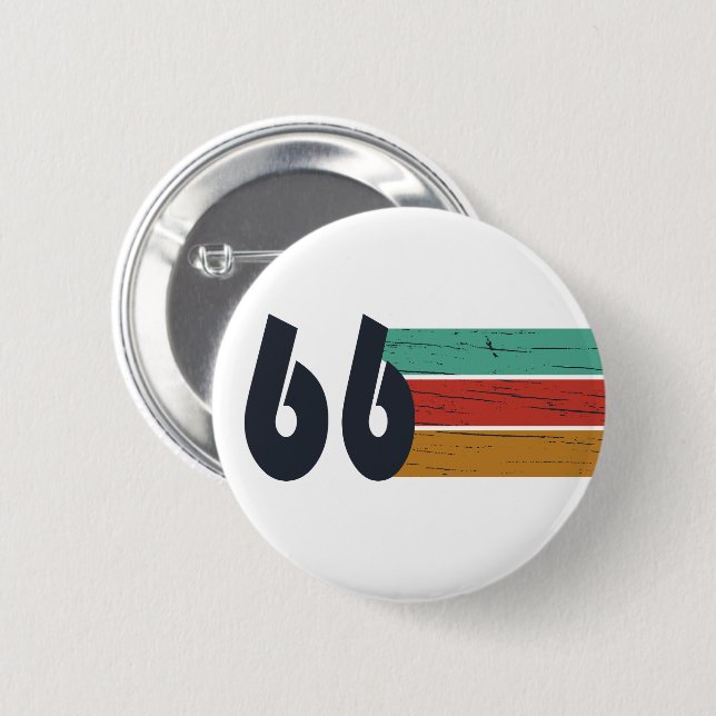 Badge Rond 5 Cm Né en 1966 Anniversaire 60 ans (Devant & derrière)