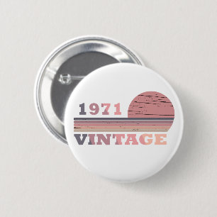 Badge Rond 5 Cm Né en 1971 élégant cadeau de fête d'anniversaire v