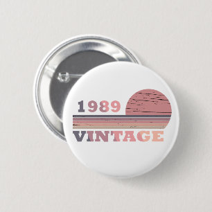 Badge Rond 5 Cm né en 1989 anniversaire vintage