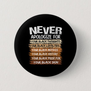 Badge Rond 5 Cm Ne Jamais S'excuser Mois De L'histoire Des Noirs B