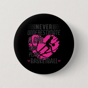 Badge Rond 5 Cm Ne jamais sous-estimer une fille qui joue Bysketby