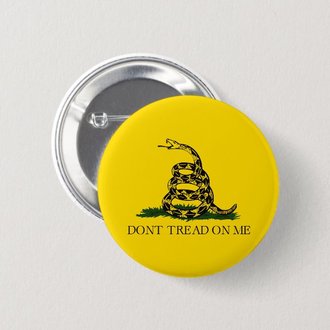 Badge Rond 5 Cm Ne marchez pas sur moi le serpent de libertaire de (Devant & derrière)