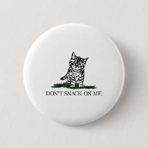 Badge Rond 5 Cm Ne pas grignoter sur moi Chat Jaune Ils mangent de