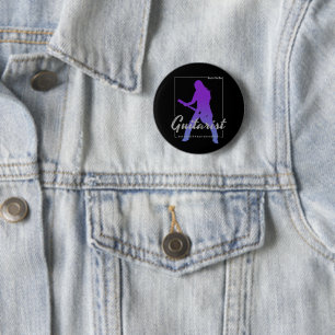 Badge Rond 5 Cm Né pour être guitariste pour musiciens et membre d