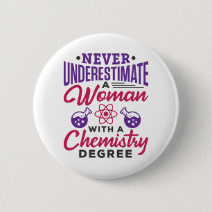 Badge Rond 5 Cm Ne sous-estimez jamais une femme avec un diplôme e