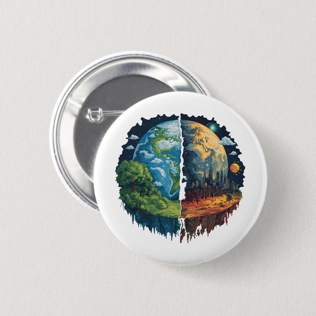 Badge Rond 5 Cm Ne tuons pas la planète (Devant & derrière)