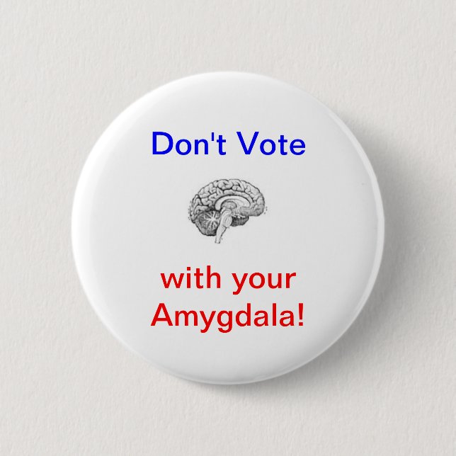 Badge Rond 5 Cm Ne votez pas avec votre amygdale ! (Devant)