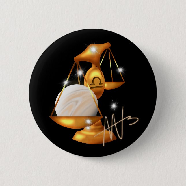 Badge Rond 5 Cm Nebula Libra Venus Zodiac (Devant)