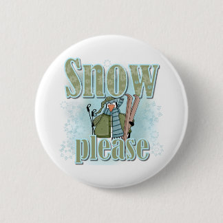 Badge Rond 5 Cm Neige de ski de Pengin svp