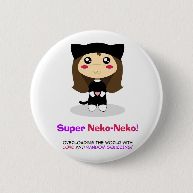 Badge Rond 5 Cm Neko-Neko superbe (Devant)