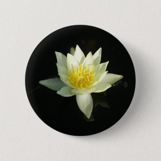 Badge Rond 5 Cm Nénuphar blanc/Lotus