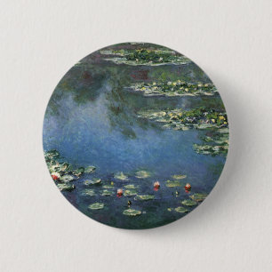Badge Rond 5 Cm Nénuphars de Claude Monet, Fleurs Vintages