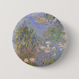 Badge Rond 5 Cm Nénuphars de Claude Monet , groupe d'herbe