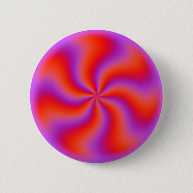 Badge Rond 5 Cm Néon drôle en spirale hypnotique d'illusion (Devant)