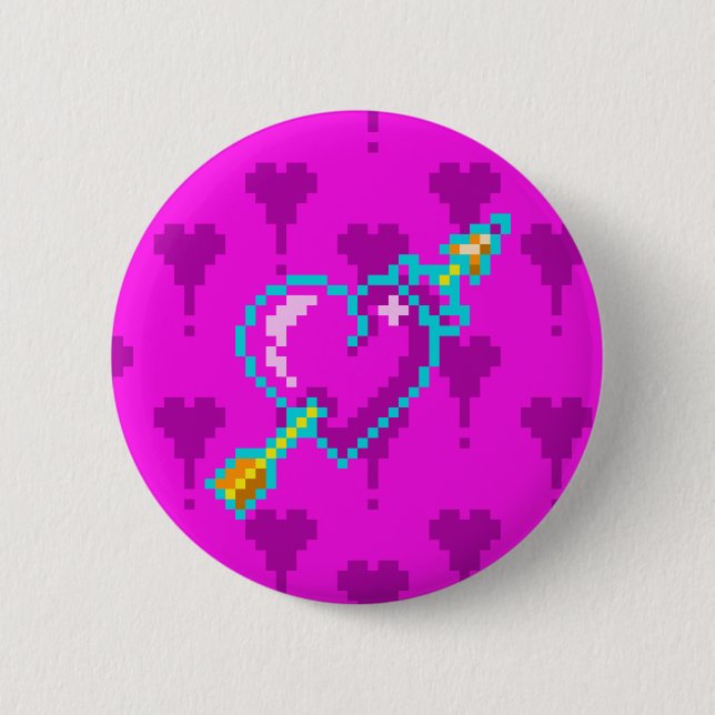 Badge Rond 5 Cm Neon heart (Devant)