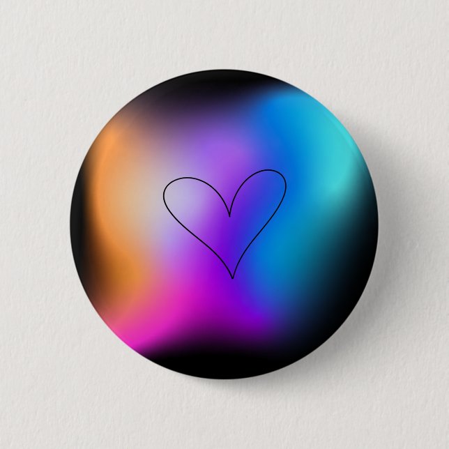 Badge Rond 5 Cm Neon heart (Devant)